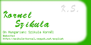 kornel szikula business card